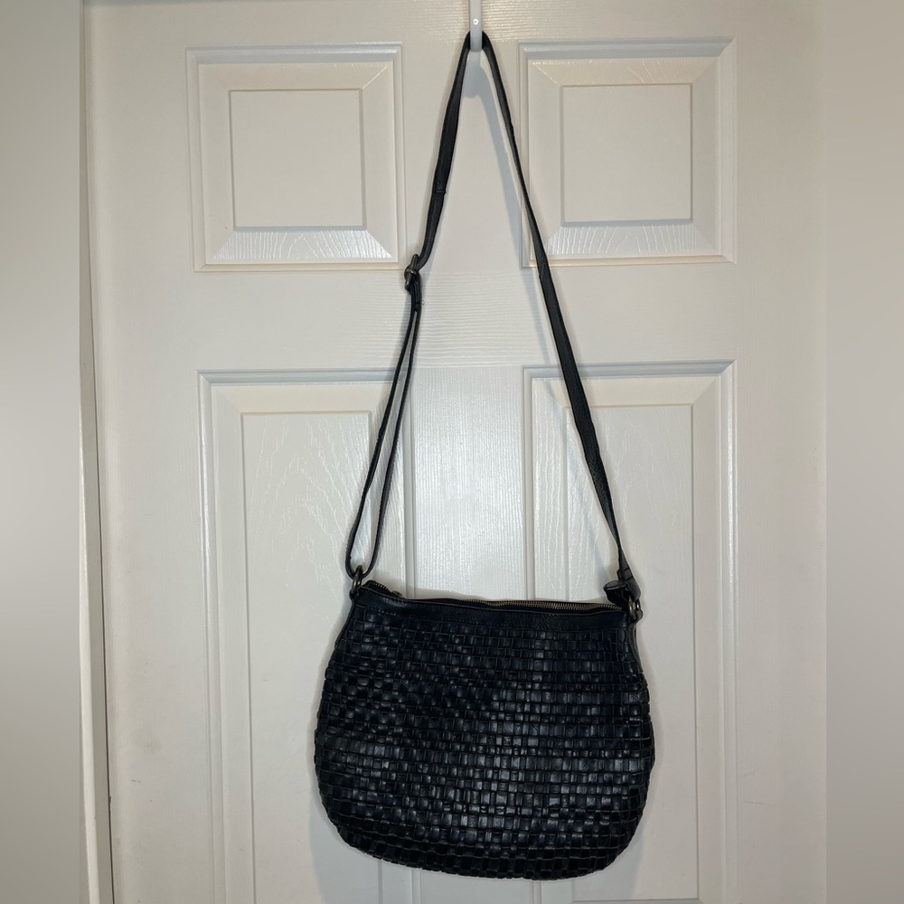 Vilenca Holland Crossbody Bag Woven Leather Black